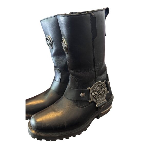 Milwaukee Leather Women's Black Genuine Leather Riding Boots Size 6 . - Picture 9 of 15